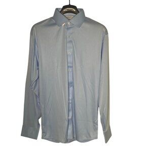 Collars & Co. Quattro Flex Dress Shirt Long Sleeve Sz MED Sky Blue